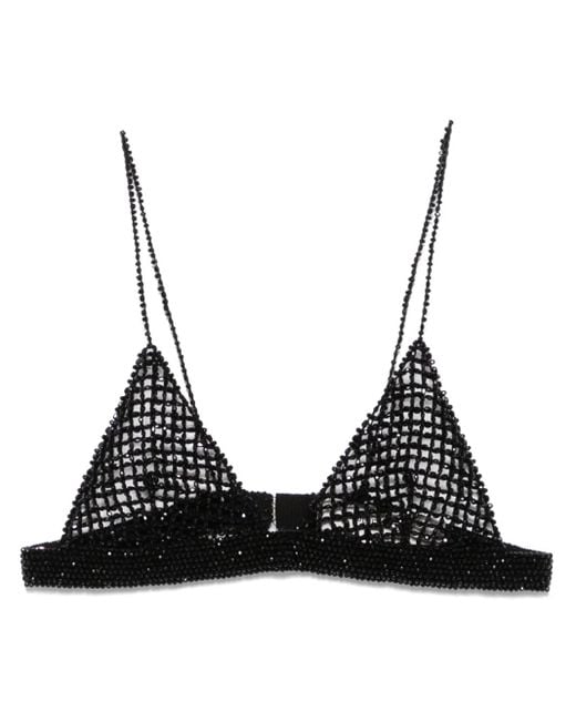 Golden Goose Deluxe Brand Black Crochet Top With Crystals