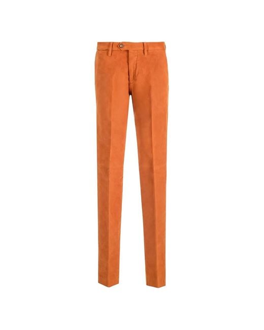 Al Duca D'aosta Orange Principe Corduroy Trousers for men