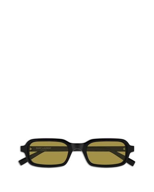 Saint Laurent Green Rectangle-Frame Sunglasses