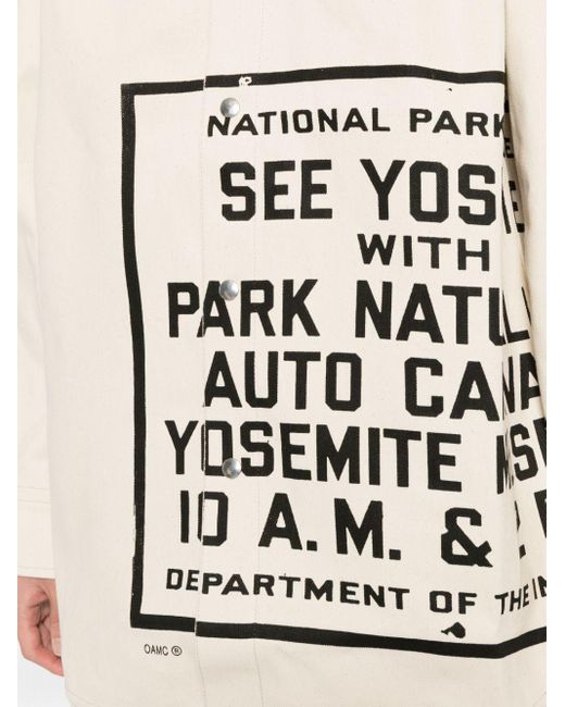 Camisa con texto estampado OAMC de hombre de color White