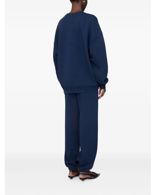 Anine Bing Blue Karter Jogger Framed Monogram