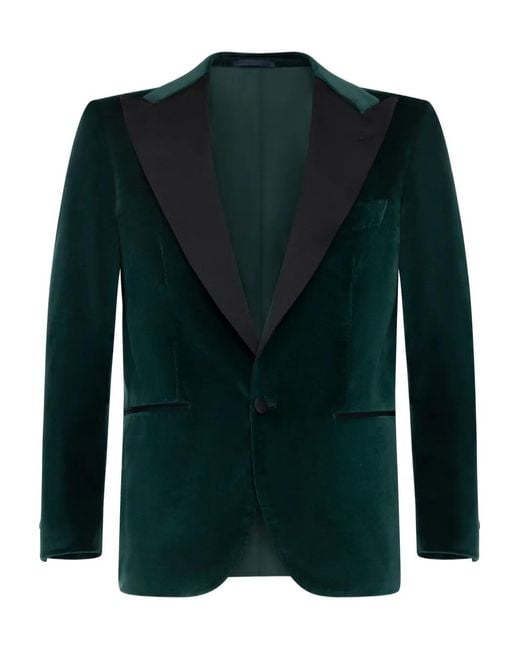 Franzese Collection Green Peak-Lapels Blazer for men