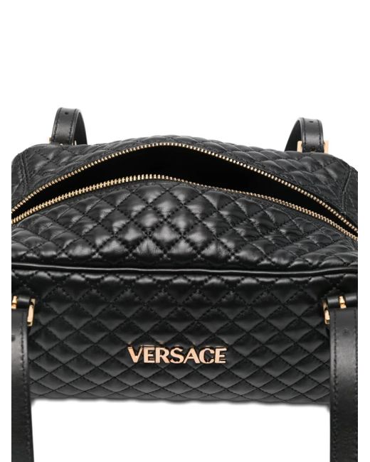 Borsa A Spalla Trapuntata Piccola di Versace in Black