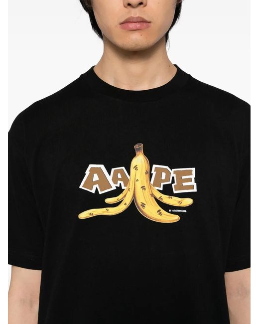 Aape By A Bathing Ape Black Printed T-Shirt for men