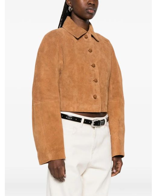 Rohe Natural Cropped Suede Jacket