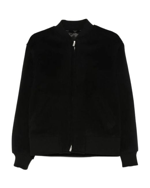 Lardini Black Zip-Front Bomber Jacket for men