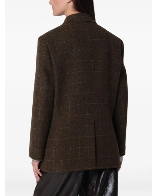 Rohe Black Oversized Checked Virgin Wool Blazer