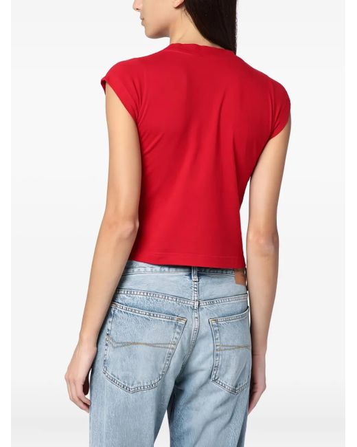 Balenciaga Red Graphic-Print Short-Sleeve T-Shirt