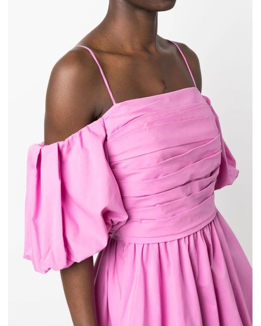 Jonathan Simkhai Pink Sanam Puff-Sleeve Mini Dress