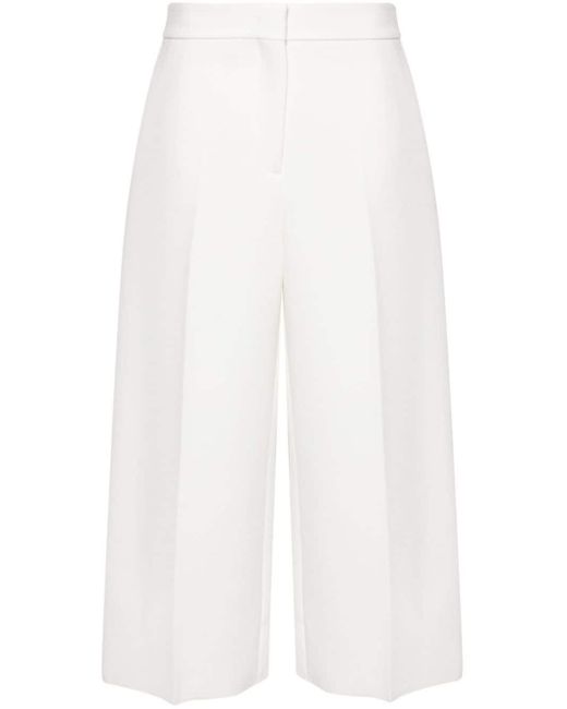 Pantaloni crop a gamba ampia di MSGM in White