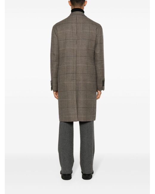 Tagliatore Brown Houndstooth Double-breasted Blazer for men