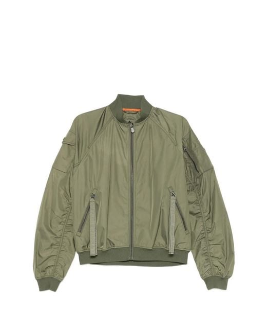 Save The Duck Green Veste Bomber À Fermeture Zippée