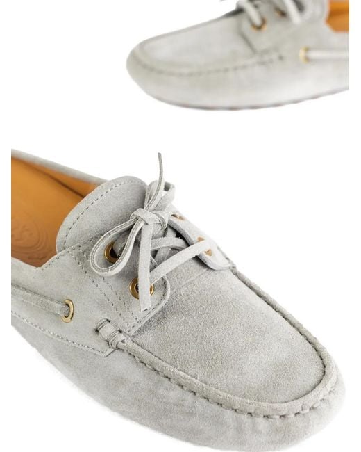 Tod's White Gommino Lace-Up Mules