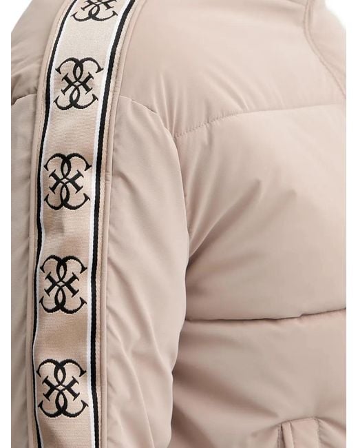 Guess Natural Logo Stripe Puffer Jacket