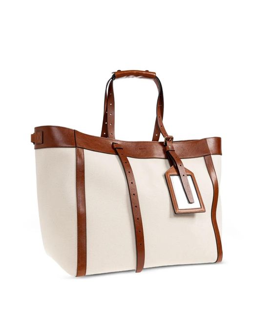 Moschino White Trimmed Tag Tote Bag for men