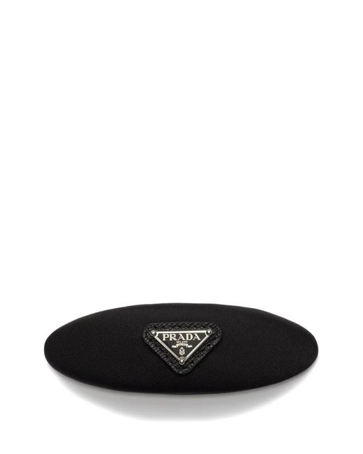 Prada Black Triangle-Logo Hair Clip