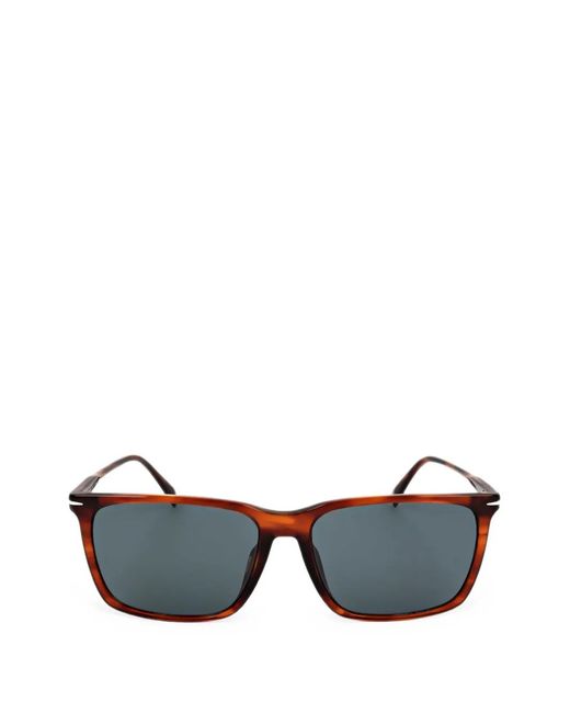 David Beckham Blue Tortoiseshell-Effect Rectangle-Frame Sunglasses for men