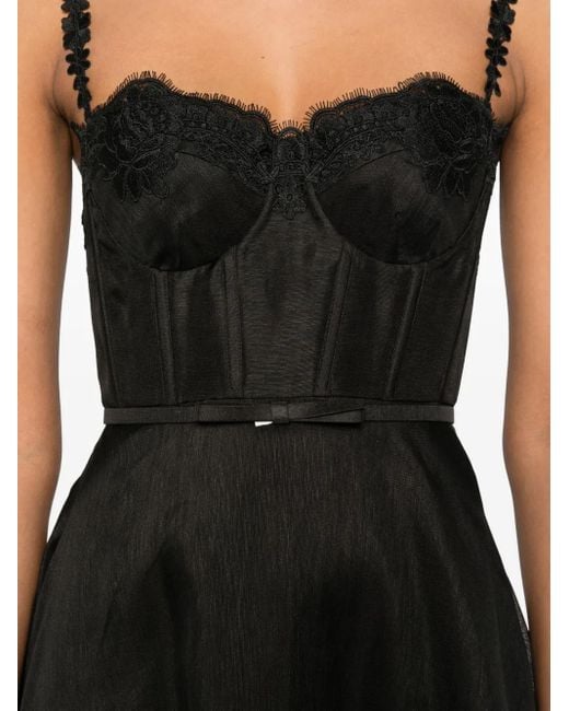 Vestido midi con ribete de encaje Zimmermann de color Black
