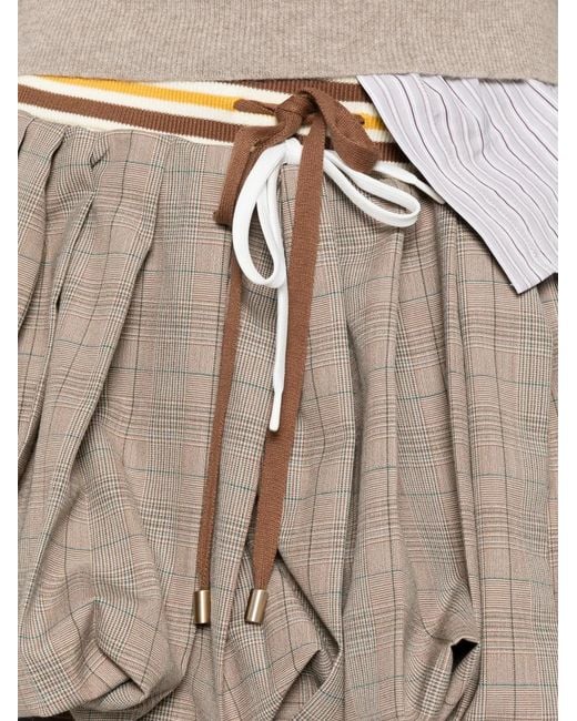 Miu Miu Gray Check-Pattern Pleated Mini Skirt