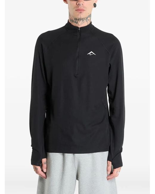 Nike Langarmshirt mit Reißverschluss in Black für Herren