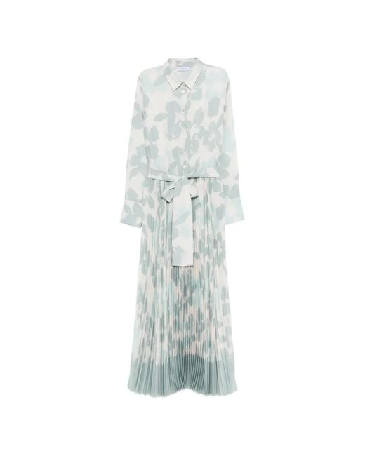 ROSSO35 White Pleated Midi Dress