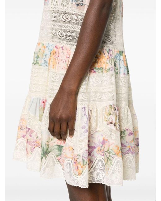Zimmermann Natural Halliday Lace Trim Cotton Dress