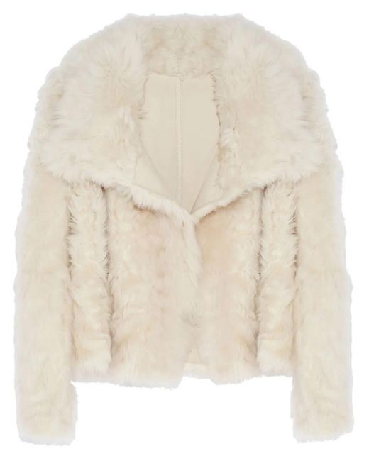 Chaqueta corta Yves Salomon de color Natural