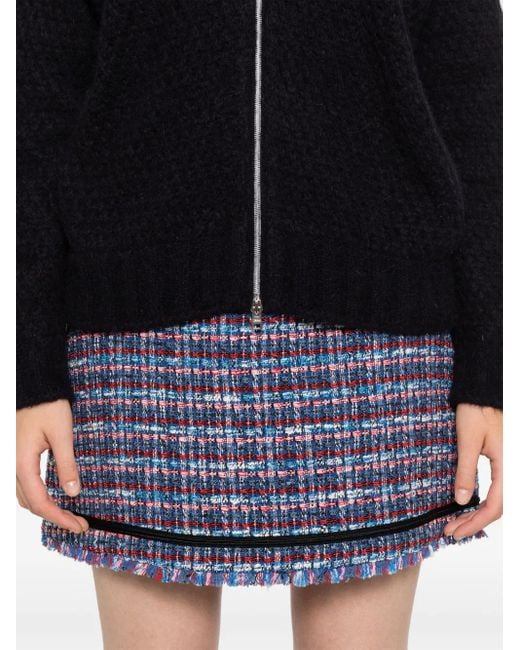 Karl Lagerfeld Blue Bouclé Mini Skirt