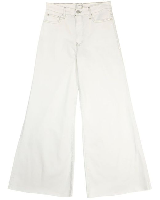FRAME White Le Palazzo Crop Wide-leg Jeans