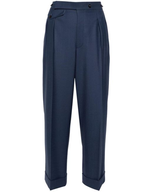 Victoria Beckham Blue Cropped Tailored Trousers