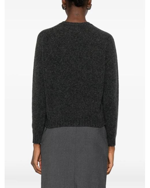 Roberto Collina Black V-Neck Boxy Sweater