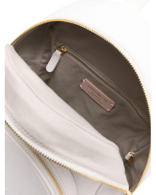 Coccinelle White Gleen Leather Backpack