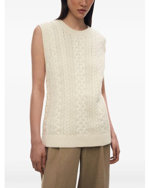 12 STOREEZ White Harvest Cable-Knit Vest