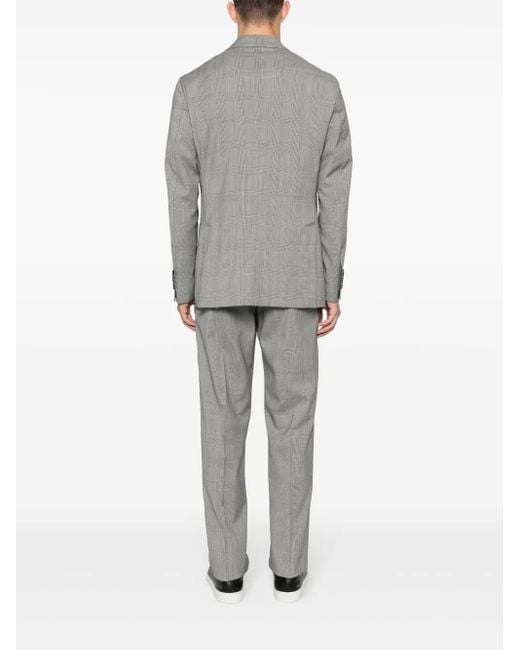 Lardini Gray Prince-Of-Wales-Check Wool Suit for men