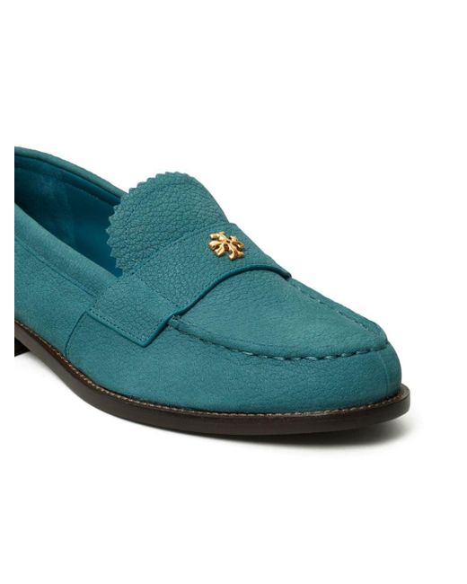 Tory Burch Green Suede Loafers