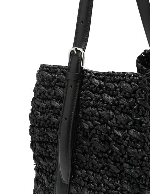 Totême Black Medium Belted Paper Tote Bag