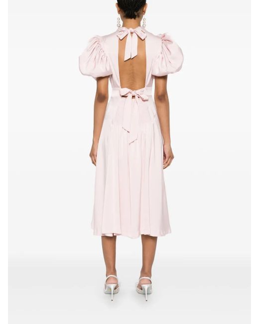 Vestido midi de satén con manga farol ROTATE BIRGER CHRISTENSEN de color Pink