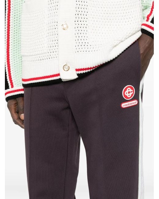 Casablanca Blue Side-Stripe Cotton Trousers for men