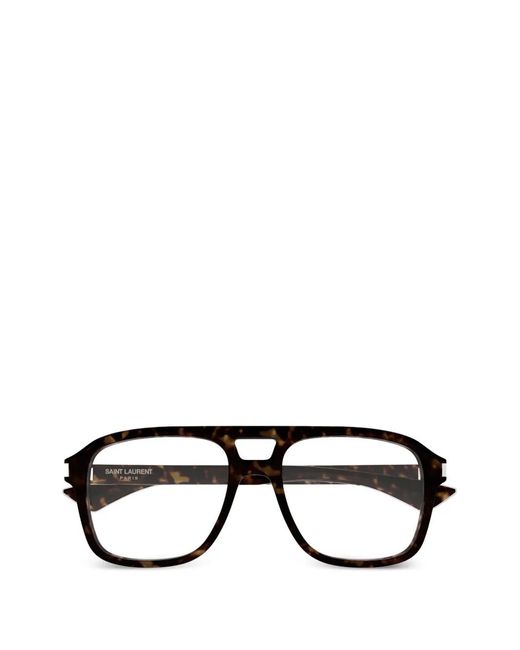 Saint Laurent Black Pilot-Frames Glasses for men