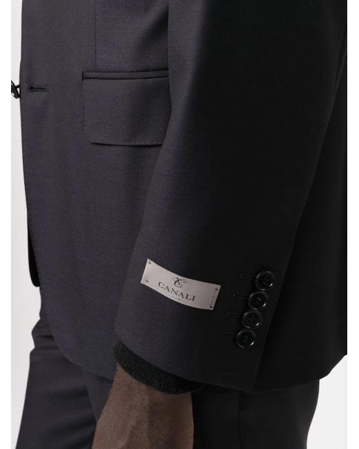 Canali Blue Single-Breasted Two-Piece Suit for men