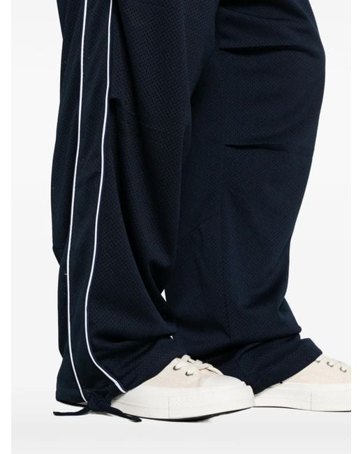 Rhude Blue Pantalon De Jogging Parachute En Résille À Passepoil for men