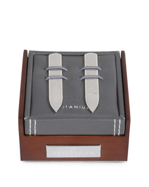 Tateossian White Engraved-Logo Blades for men