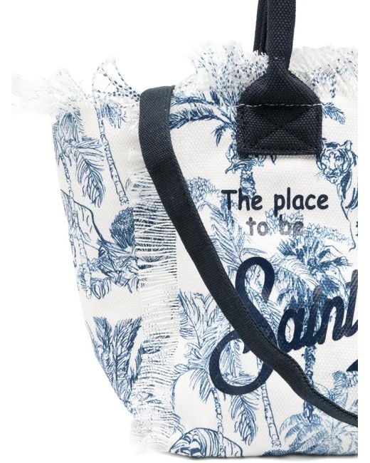 Mc2 Saint Barth Blue Colette Frayed Tote Bag