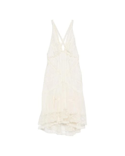 Ermanno Scervino White Lace-Detail Mini Dress