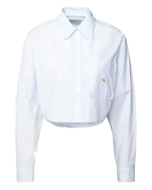 Calvin Klein Blue Cropped Shirt