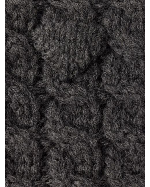 Prada Black Cable-Knit Wool Collar