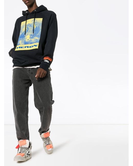 heron preston yellow hoodie