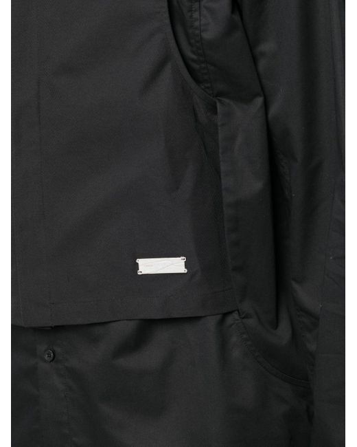 C2H4 Black Long-sleeved Layered Shirt for men