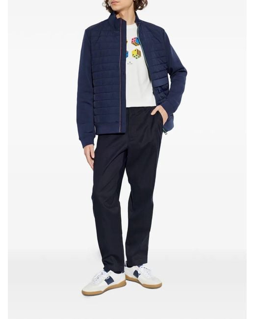 Paul Smith Blue Quilted Panel Jacket for men