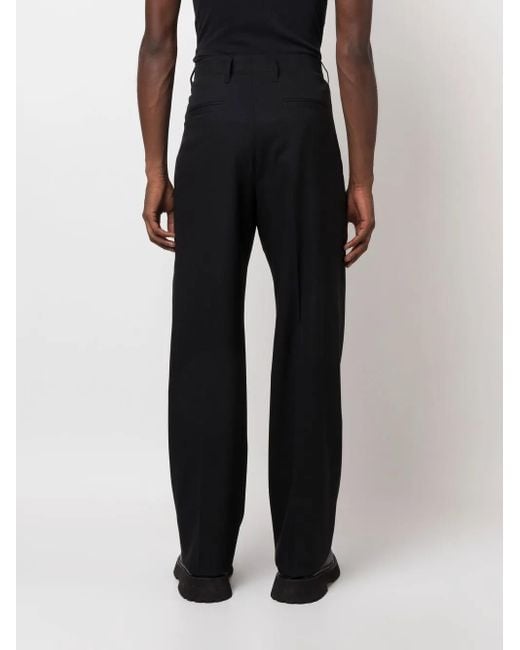 Versace Black Straight-Leg Twill Trousers for men